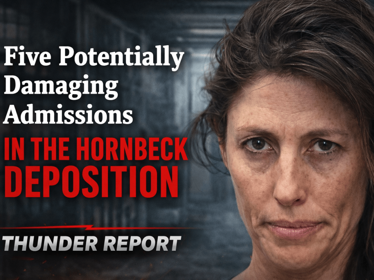 Sarah Hornbeck’s Deposition Disaster: Five Admissions That Expose a Reckless Witch Hunt Masquerading as Justice